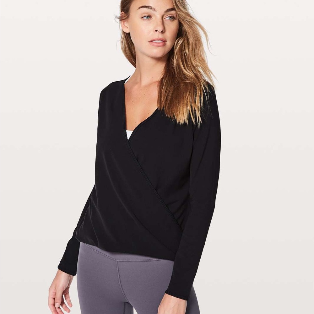 Lululemon Athletica Black Wrap Blouse